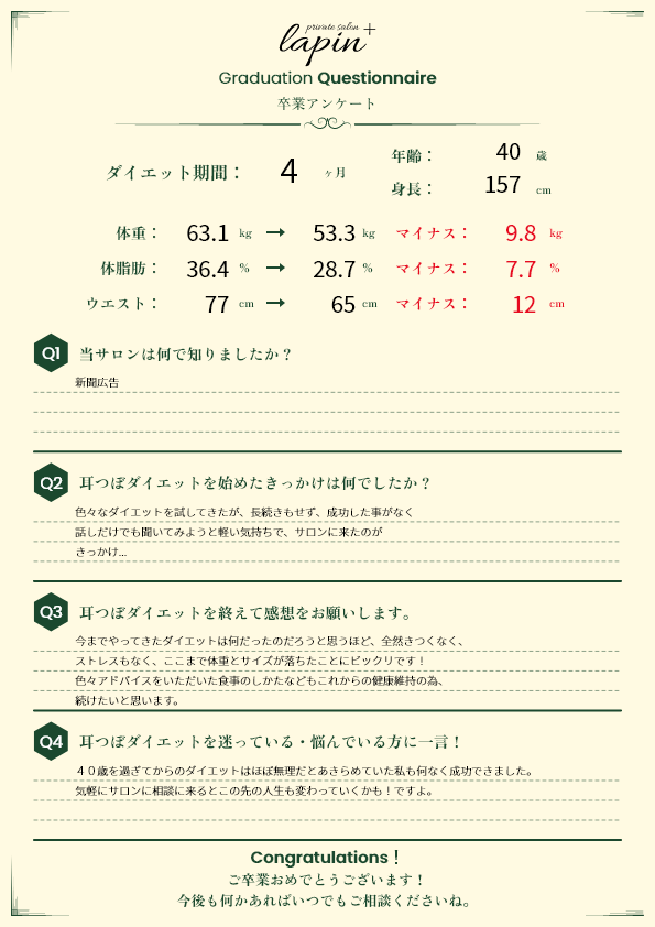 お客様の声 No3