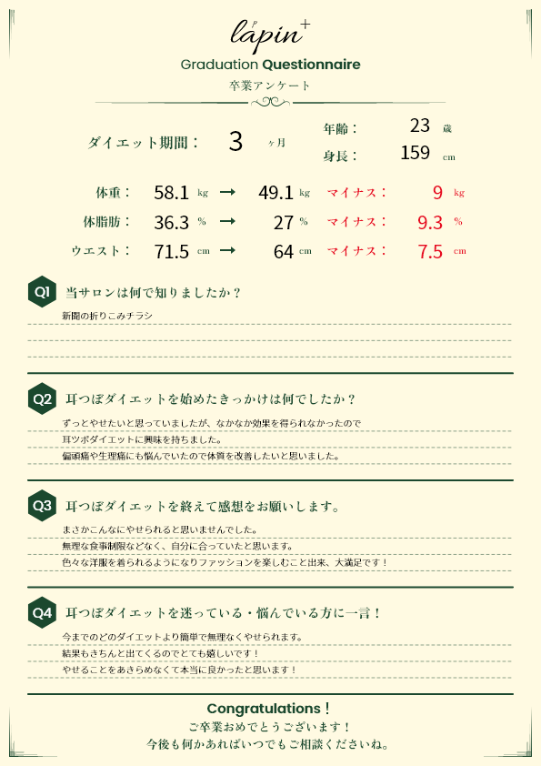 お客様の声 No10